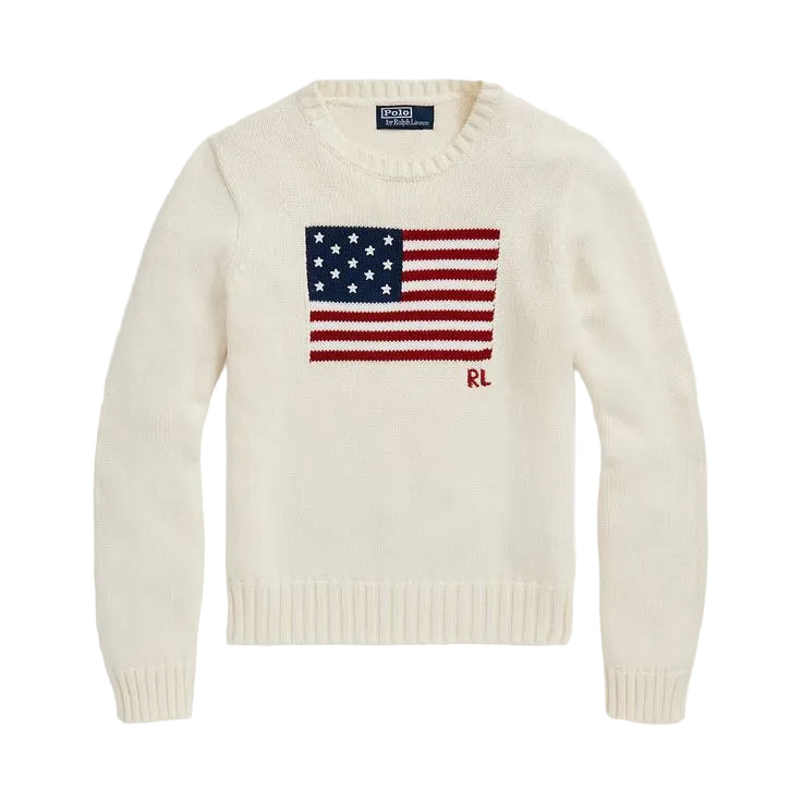 Polo Ralph Lauren America Flag Sweater - White