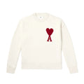 Ami Paris Sweater - White & Red Heart