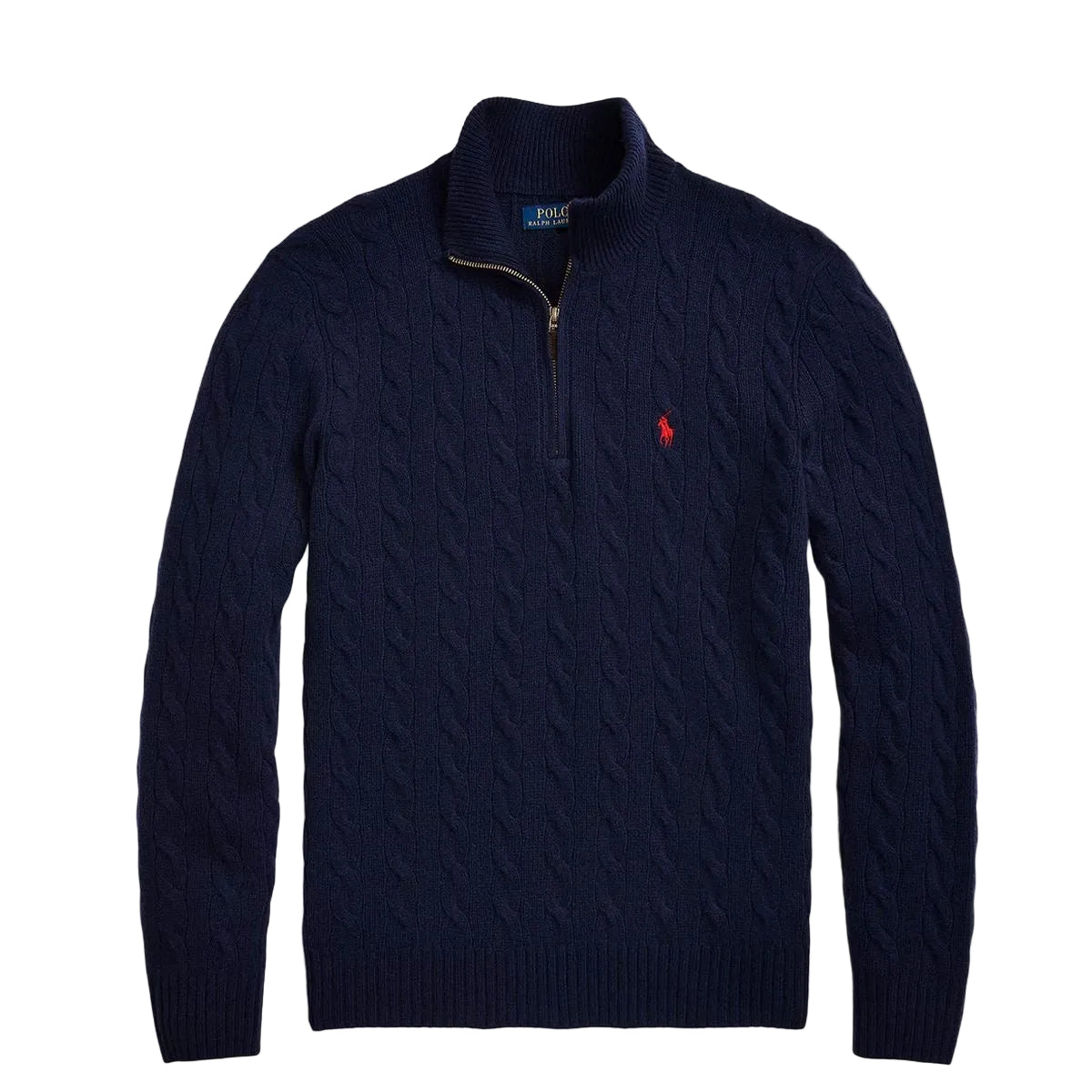 Polo Ralph Lauren Quarter-Zip Cable Knit Sweater - Navy
