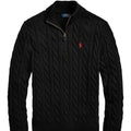 Polo Ralph Lauren Quarter-Zip Cable Knit Sweater - Black